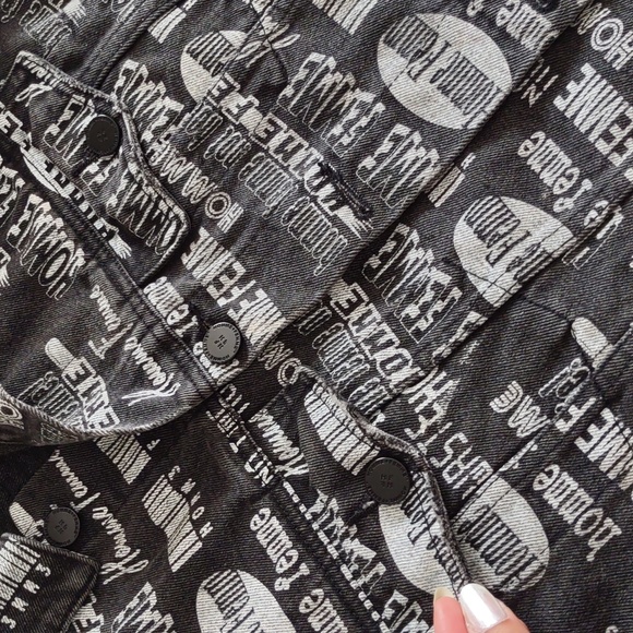 Homme + Femme Size Small Jean Button Front Jacket - Picture 13 of 16